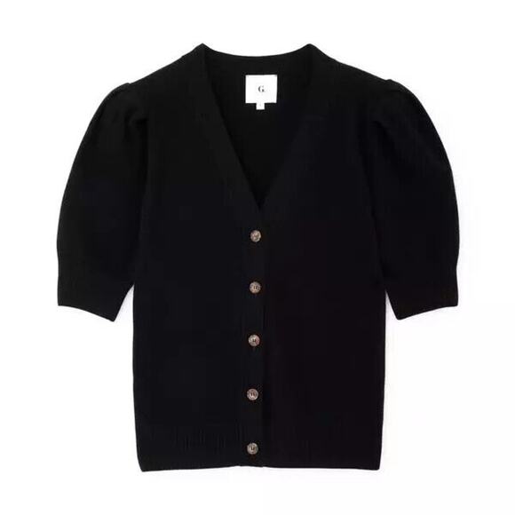 G. Label Juliette Short Sleeve Cardigan - S - Black - Picture 1 of 5